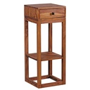 Table d'appoint MUMBAI en bois de Sesham massif avec tiroir 35 x 35 x 90 cm