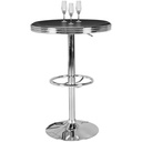 American Diner table de bar Elvis ronde Ø 60 cm en aluminium revêtement en simili cuir noir/argent