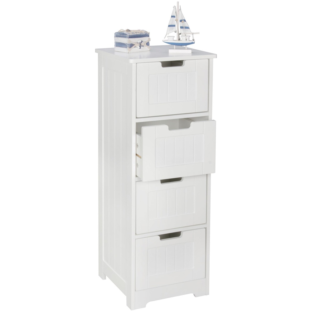 Design meuble de salle de bain LUIS style maison de campagne bois MDF 30 x 83 x 30 cm blanc