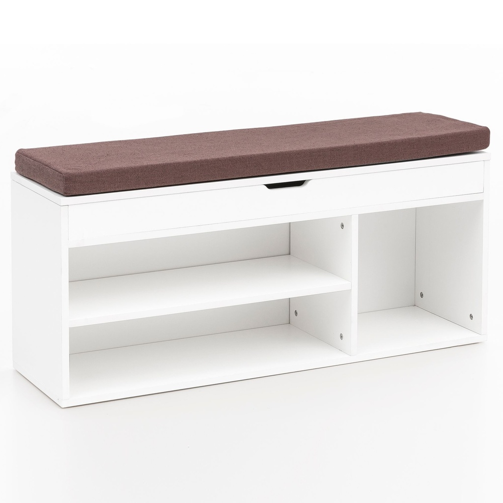 Banc à Chaussures avec Assise Banc de Vestiaire Bois 104x51x32 cm Blanc