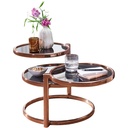 Table basse SUSI avec 3 plateaux noir / cuivre 58 x 43 x 58 cm