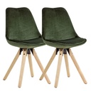 Soft dining chair set de 2 sans accoudoirs en vert