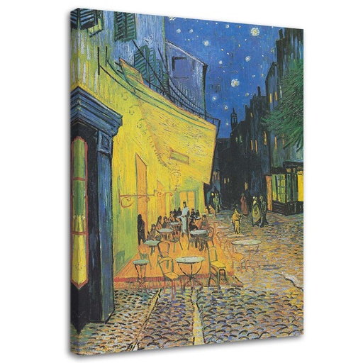 Impression sur toile reproduction terrasse du café le soir de van gogh