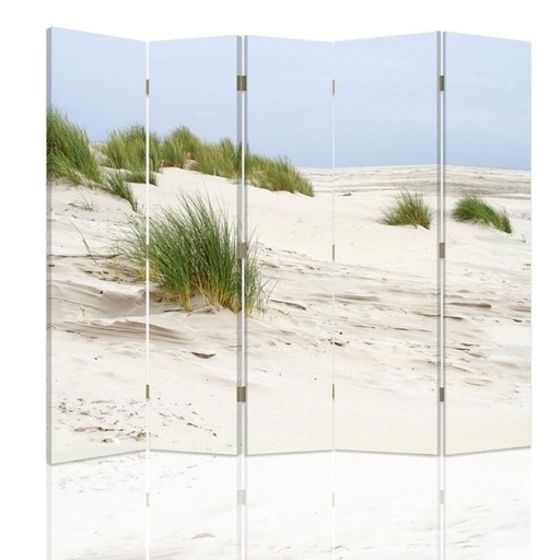 [A08975] Paravent séparateur d'espaces impression sur toile avec cadre en mdf dunes relaxantes