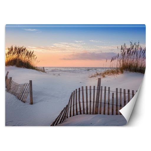 Papier peint rectangulaire imprimé sur toile avec finition beige plage de la mer baltique