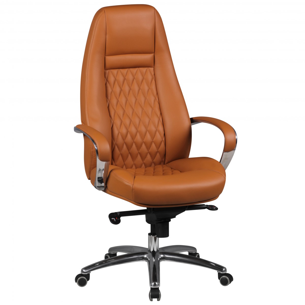 [A09459] Chaise de Bureau Austin Cuir Véritable Caramel