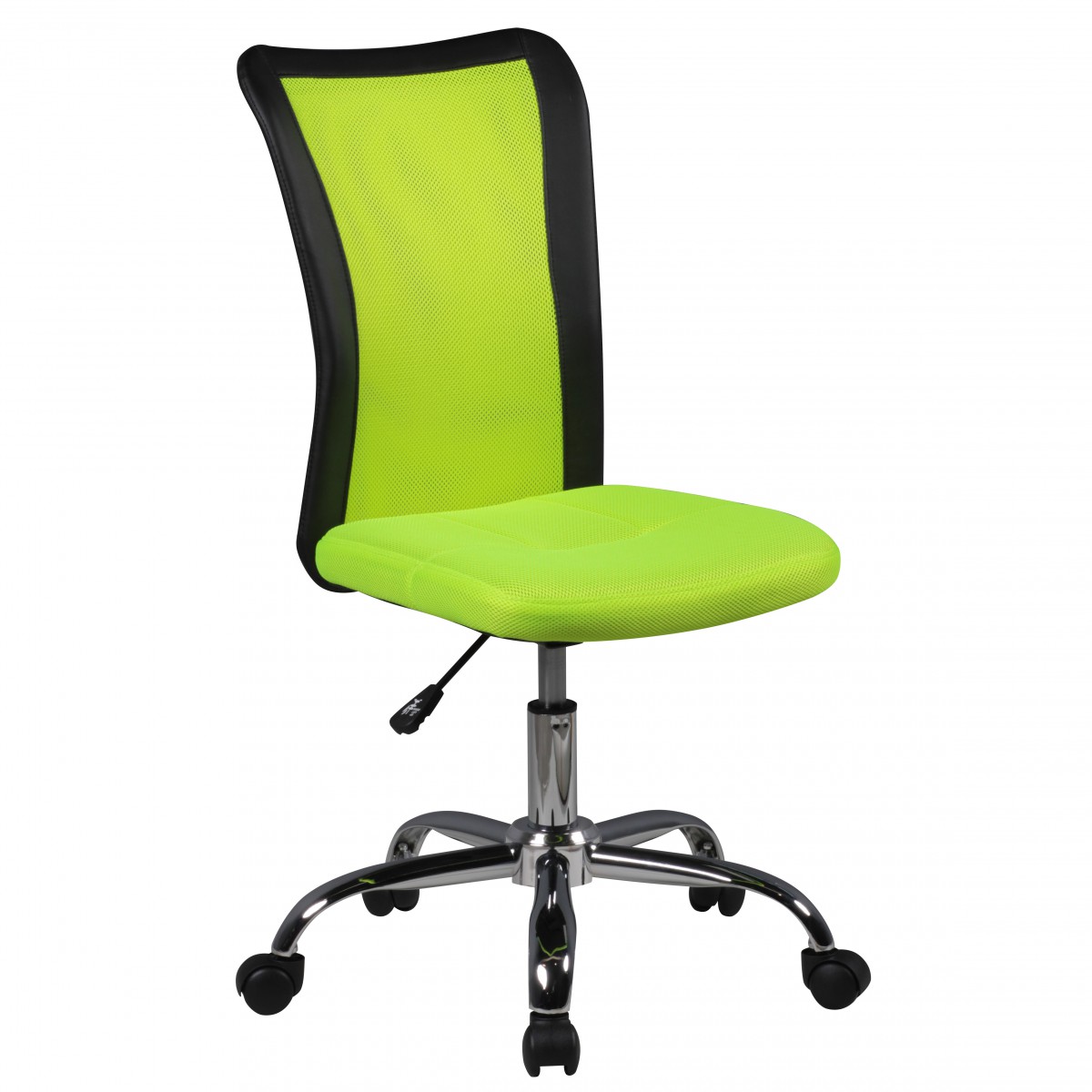 [A09464] Chaise de bureau pour enfants LUKAS vert pour enfants à partir de 6 ans avec dossier et roulettes souples