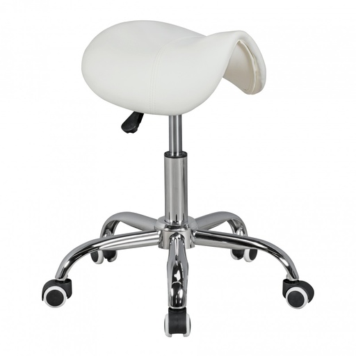 [A09524] Tabouret selle Curve blanc réglable en hauteur