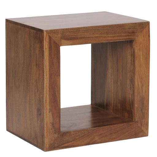 [A09549] Étagère sur pied MUMBAI en bois de Sesham massif 44 cm de haut, étagère design en bois produit naturel