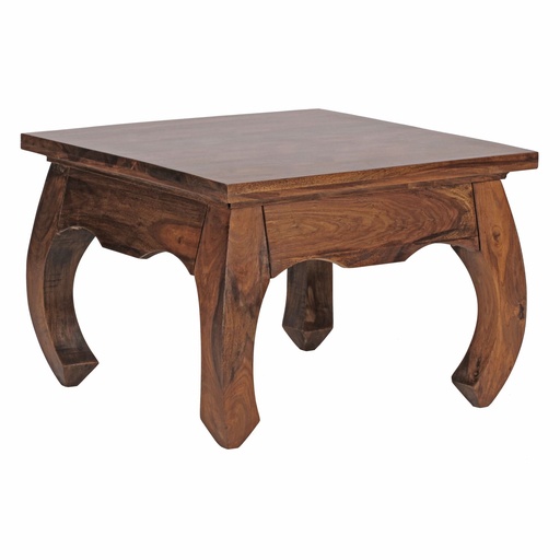 [A09556] Table basse OPIUM en bois de Sesham massif 60 cm de large design marron foncé style maison de campagne