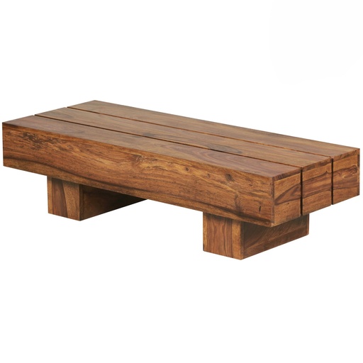 [A09585] Table basse SIRA en bois de Sesham massif 120 cm de large style maison de campagne marron foncé