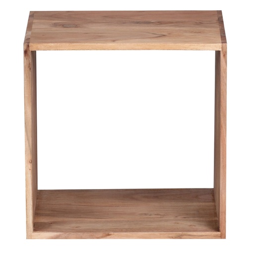 [A09651] Étagère sur pied MUMBAI bois d'acacia massif 43,5 cm, design cube, produit naturel, style maison de campagne