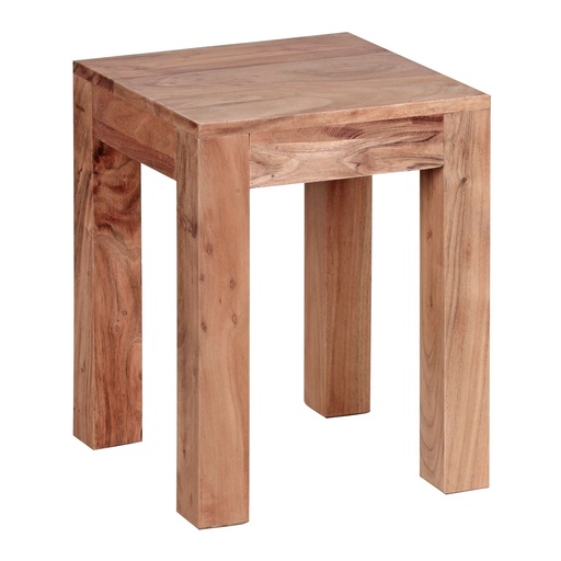 [A09673] Table d'appoint MUMBAI en bois d'acacia massif 35 x 35 cm, design style maison de campagne marron foncé