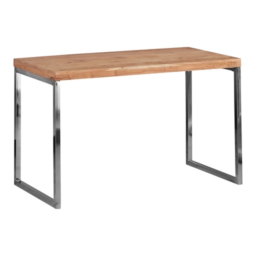 [A09706] Bureau GUNA en bois d'acacia massif 120 x 60 cm, maison de campagne, avec pieds en métal