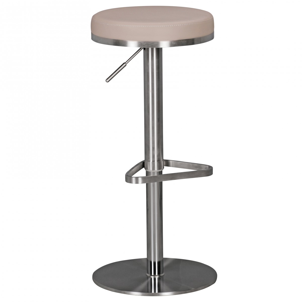 [A09724] Tabouret de bar Taube en acier inoxydable, hauteur d'assise réglable 57 - 82 cm