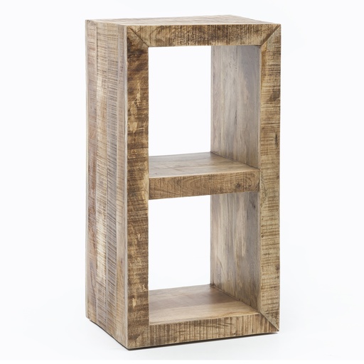 [A09750] Étagère sur pied RUSTICA en bois de manguier massif 90 x 45 x 35 cm 2 étagères