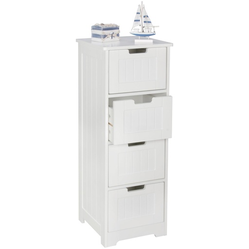 [A09773] Design meuble de salle de bain LUIS style maison de campagne bois MDF 30 x 83 x 30 cm blanc