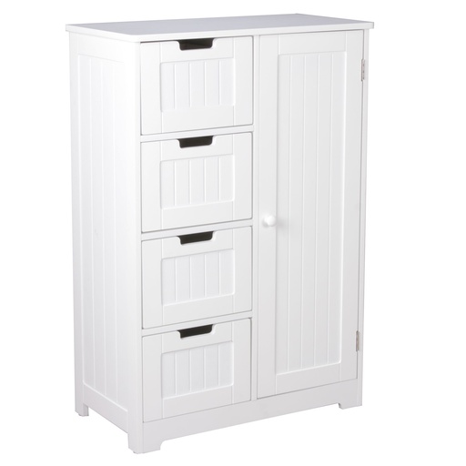 [A09774] Design meuble de salle de bain LUIS style maison de campagne bois MDF 56 x 83 x 30 cm blanc