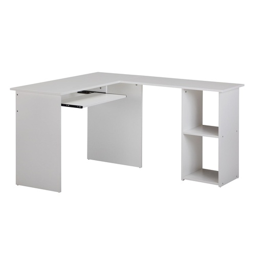 [A09809] Design combinaison de bureau 140 x 75,5 x 120 cm blanc