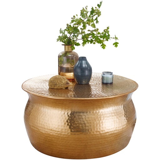 [A09831] Table basse KARAM 60x30,5x60 cm aluminium or oriental rond