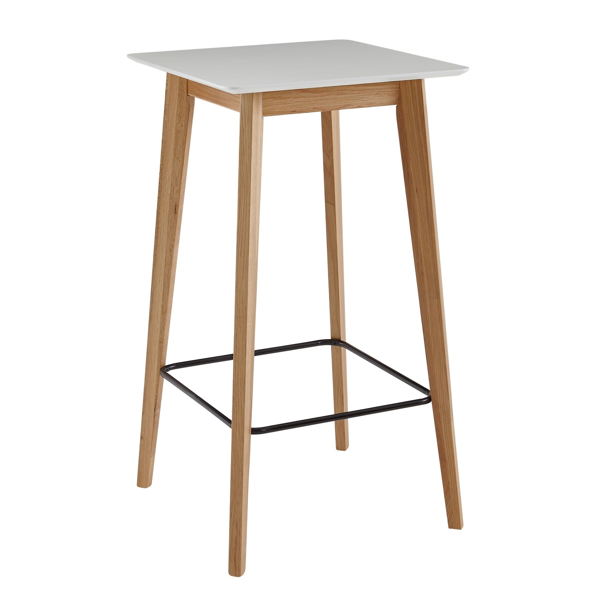 [A10003] Table de bar 60x110x60 cm carrée blanche pour 4 personnes