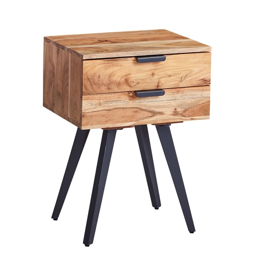 [A10031] Console de nuit 47 x 65 x 35 cm en bois d'acacia massif