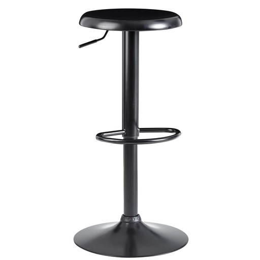 [A10051] Tabouret de bar noir sans dossier 58 - 79 cm, métal 100 kg