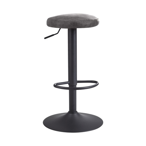 [A10052] Tabouret de bar aspect daim gris sans dossier 58 - 79 cm