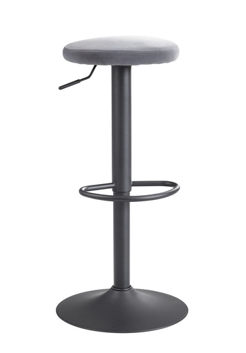 [A10055] Tabouret de bar velours gris foncé sans dossier 58 - 79 cm