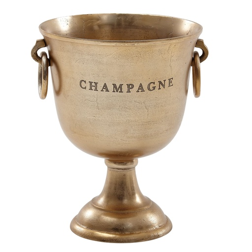 [A10158] Refroidisseur à Champagne Doré 28,5 x 37,5 x 28,5 cm Refroidisseur à Champagne en Aluminium Massif Grand Refroidisseur de Bouteilles Refroidisseur de Boissons Table WL6.467