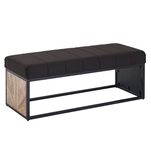 [A10167] Banc en Tissu Noir 105x40x40 cm Banc de Couloir rembourré avec Structure en métal, Banc de lit Design Chambre à Coucher, Banc de Couloir, Banc de Garde-Robe