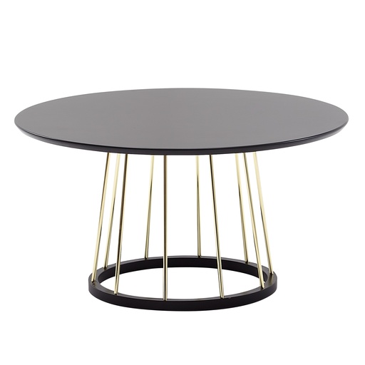 [A10168] Table basse ronde 80 x 80 x 42 cm Noir Doré Table de canapé en métal Table de salon ronde moderne Table de salon Table de salon Grande WL6.489