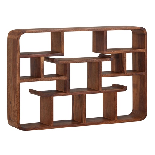 [A10197] Étagère murale 80 x 55 x 15 cm en bois massif Sheesham Étagère suspendue moderne flottante Grand design Étagère flottante Étagère suspendue Salon WL6.529