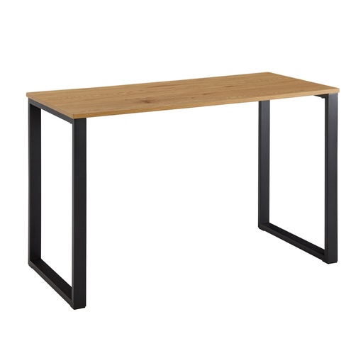 [A10218] Bureau Décor Chêne/Noir 120x60x76 cm Table d'Ordinateur Design, Table de Bureau à Domicile Petite Lumière