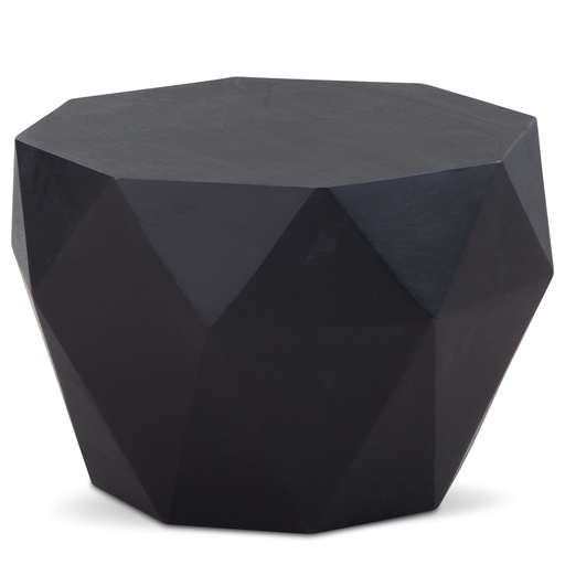 [A10345] Table basse 65x65x38 cm table de canapé en bois massif de manguier noir octogonale, forme diamant massif, moderne